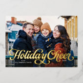 Cheer retro script four photo 箔シーズンカード (正面)