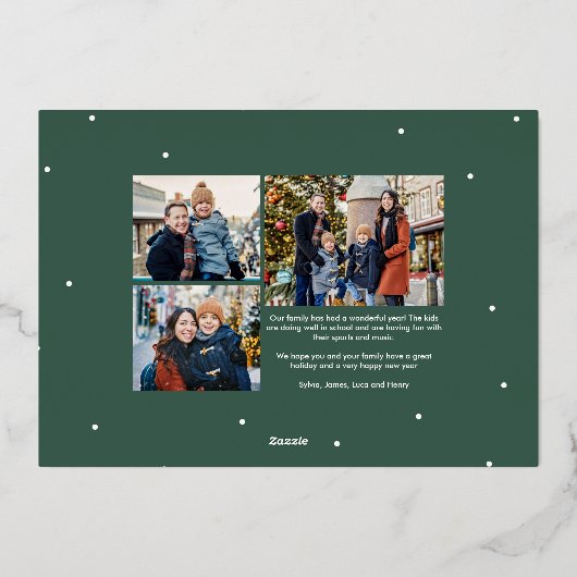 Cheer retro script four photo 箔シーズンカード (裏面)