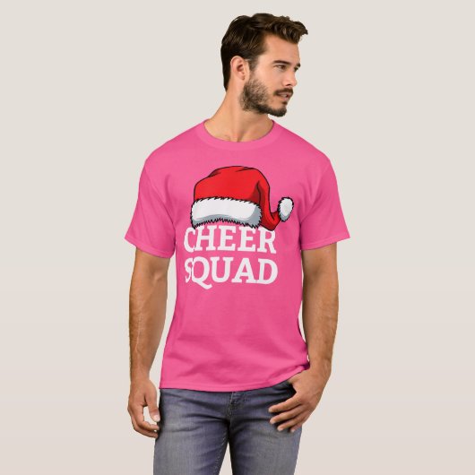 Cheer Squad Christmas Santa Cheerleading Matching Tシャツ (正面フル)