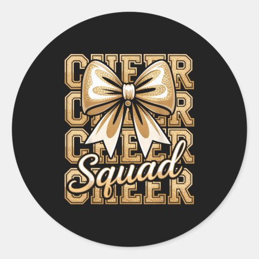 Cheer Squad Gold Funny Srt Cheerleader Cheerleadin ラウンドシール (正面)