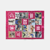 Cheer Team Senior Night Custom Photo Pink Confetti フリースブランケット (正面(横))