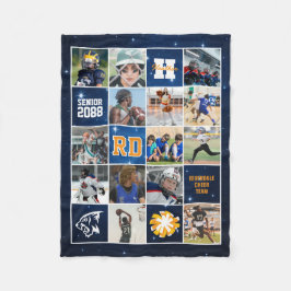 Cheer Team Senior Night Custom Photo Starry Night フリースブランケット