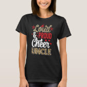 Cheer Uncle Biggest Fan Leopard Print And Pom Pom Tシャツ (正面)