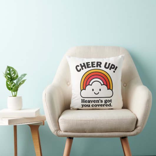 Cheer Up – Heaven’s Got You Cute Throw Pillow クッション (椅子)