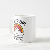 Cheer Up Rainbow Cloud Motivational Coffee Mug コーヒーマグカップ (正面左)