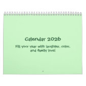 Cheerful 2026 Quote Calendar カレンダー (カバー)