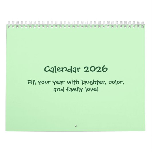 Cheerful 2026 Quote Calendar カレンダー (カバー)