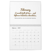 Cheerful 2026 Quote Calendar カレンダー (2月 2027)