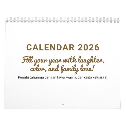 Cheerful 2026 Quote Calendar カレンダー (カバー)