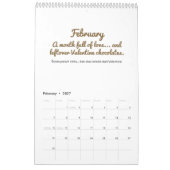 Cheerful 2026 Quote Calendar カレンダー (2月 2027)