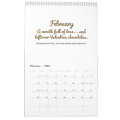 Cheerful 2026 Quote Calendar カレンダー (2月 2026)