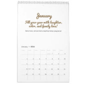 Cheerful 2026 Quote Calendar カレンダー (1月 2026)