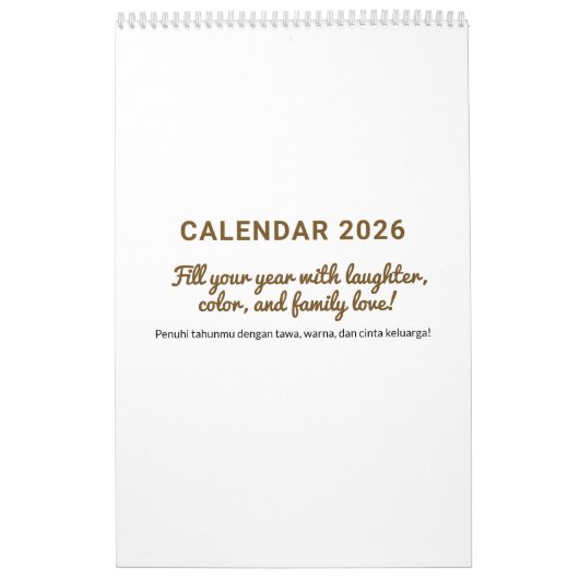 Cheerful 2026 Quote Calendar カレンダー (カバー)