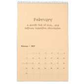 Cheerful 2026 Quote Calendar カレンダー (2月 2027)