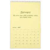 Cheerful 2026 Quote Calendar カレンダー (1月 2027)