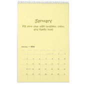 Cheerful 2026 Quote Calendar カレンダー (1月 2026)