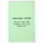 Cheerful 2026 Quote Calendar カレンダー (カバー)