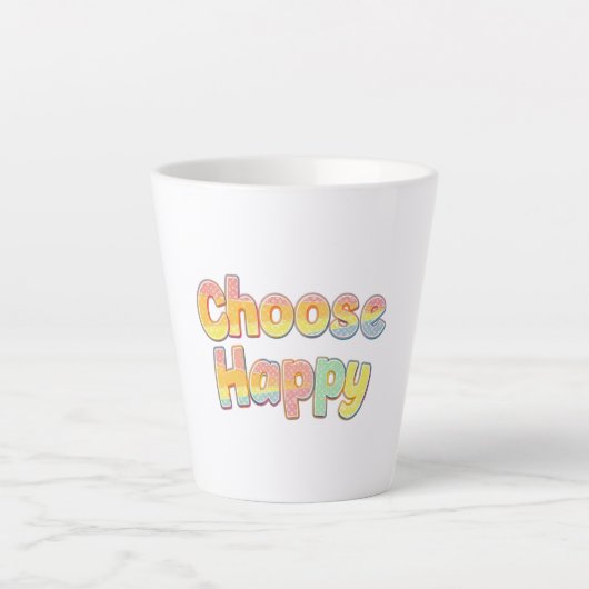 Cheerful and Positive Kids Typography カフェラテマグ (正面)