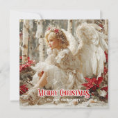 Cheerful angelic angel red gold festive shining   シーズンカード (正面)
