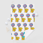Cheerful Baby Elephant Hot Air Balloon ゴルフタオル (インサイチュ)
