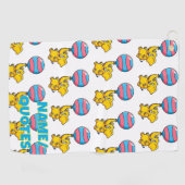 Cheerful Baby Elephant Hot Air Balloon ゴルフタオル (横)