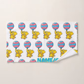 Cheerful Baby Elephant Hot Air Balloon ハンドタオル (ハンドタオル)