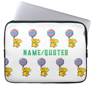 Cheerful Baby Elephant Hot Air Balloon ラップトップスリーブ