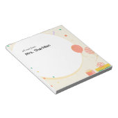 Cheerful Balloons & Lines Teacher Notepad ノートパッド (アングル)