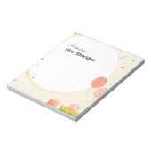 Cheerful Balloons & Lines Teacher Notepad ノートパッド (回転)