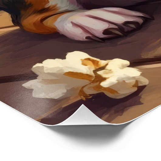 Cheerful Beagle Puppy in Stocking Cap Cozy ポスター (コーナー)