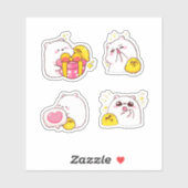 Cheerful Bear and Chick Duo シール (シート)