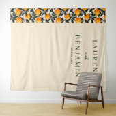 Cheerful Beige Citrus Fruits タペストリー (インサイチュ(横))