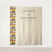 Cheerful Beige Citrus Fruits タペストリー (正面)