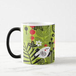Cheerful Bird in a Lush Garden Mug モーフィングマグカップ