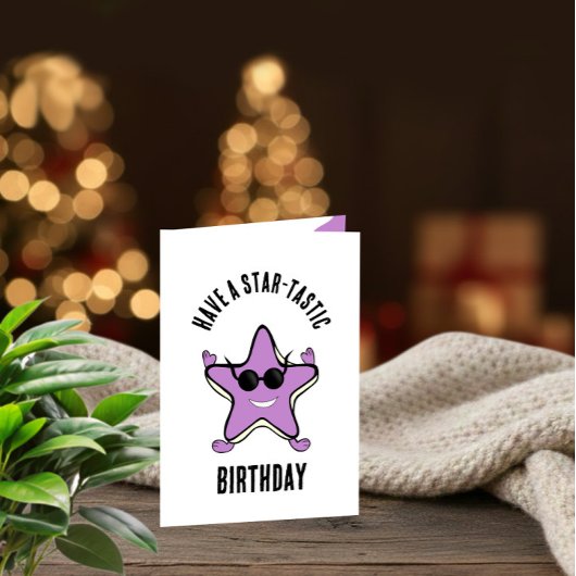 Cheerful birthday card with starfish カード