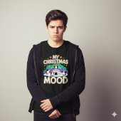 Cheerful Black Festive Penguin Igloo Christmas Tシャツ