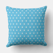 Cheerful Blue Background with White Star Pattern クッション (裏面)