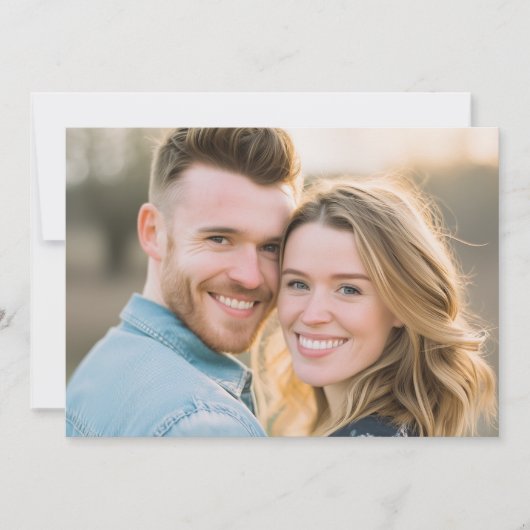 Cheerful Blue Denim Photo 招待状 (正面)