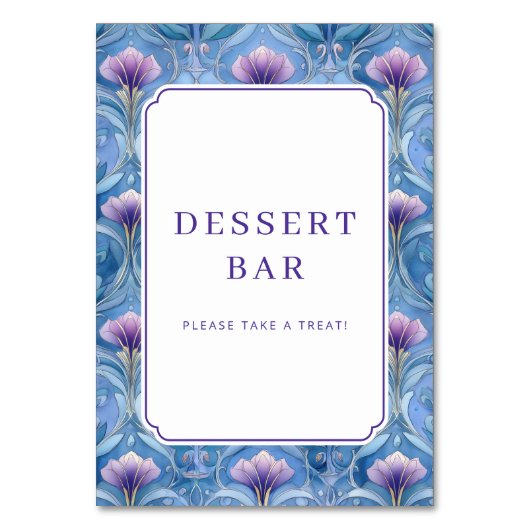 Cheerful Blue Floral Border テーブルナンバー (正面)