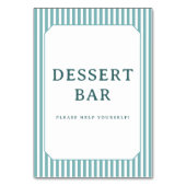 Cheerful Blue Striped Dessert Bar Sign テーブルナンバー (裏面)