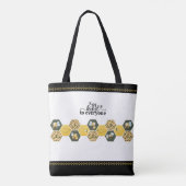 Cheerful Bumblebee "Be Kind" Sunflower Market Tote トートバッグ (裏面)