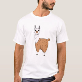 Cheerful Cartoon Llama – Bright Animal  Tシャツ