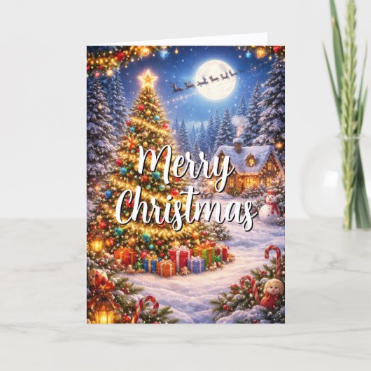Cheerful Christmas card with custom message シーズンカード (正面)