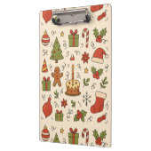 Cheerful Christmas Doodle Pattern クリップボード (左)