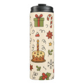 Cheerful Christmas Doodle Pattern タンブラー (正面)