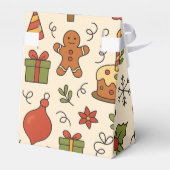 Cheerful Christmas Doodle Pattern フェイバーボックス (裏面サイド)