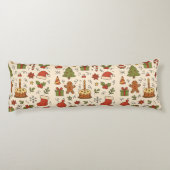 Cheerful Christmas Doodle Pattern ボディピロー (裏面)