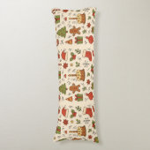 Cheerful Christmas Doodle Pattern ボディピロー (正面縦)