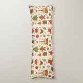 Cheerful Christmas Doodle Pattern ボディピロー (裏面 (縦))