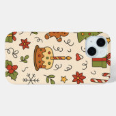 Cheerful Christmas Doodle Pattern Case-Mate iPhoneケース (裏面 (横))